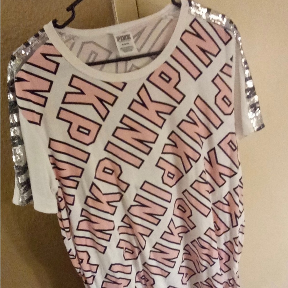 EUC HTF PINK BLING TOP